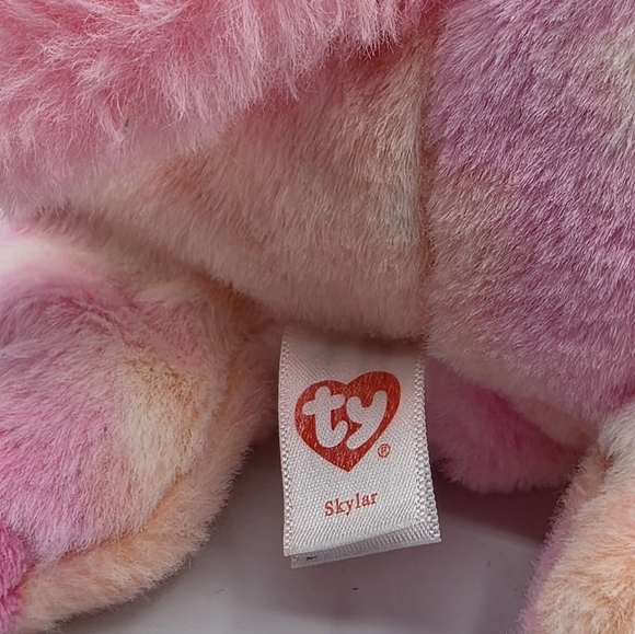 Ty Beanie Baby Skylar Pink & Orange Unicorn Stuffed Plush - Picture 4 of 9